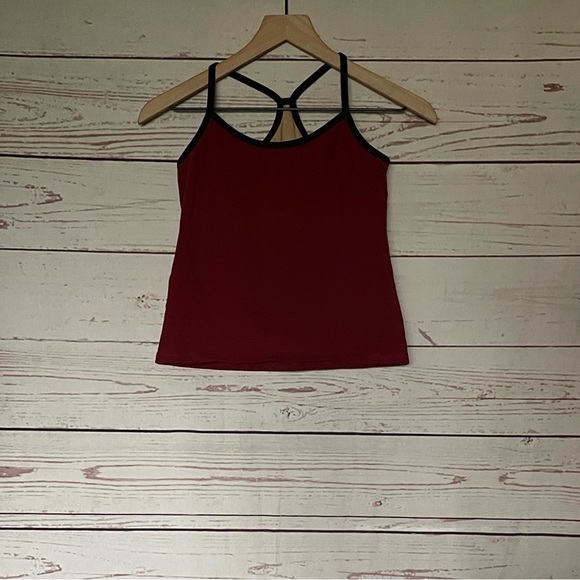 lululemon athletica Tops - lululemon Racerback Tank Top Red With Black Trim